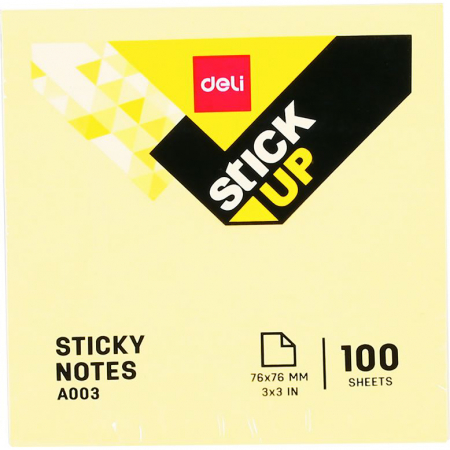 Hartie si articole din hartie - NOTES ADEZIV 76*76MM GALBEN 100 FILE DELI