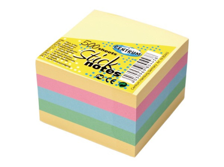 Hartie si articole din hartie - Notes adeziv 76 x 76 mm, 400 file culori pastelate - Centrum 80443