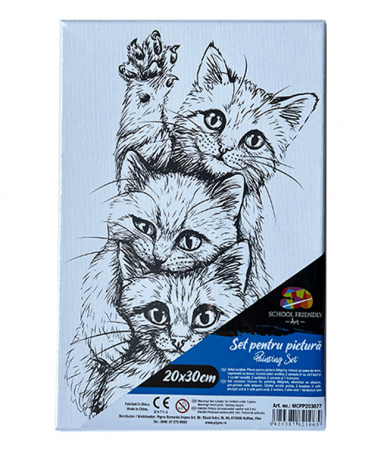 Produse si rechizite scolare - PANZA PREDESENATA PE SASIU 20*30CM PISICI SF ART PIGNA