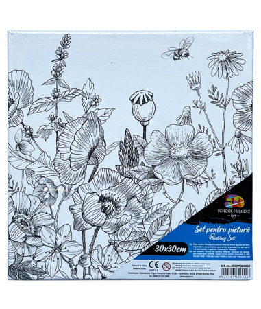 Produse si rechizite scolare - PANZA PREDESENATA PE SASIU 30*30CM FLORI SF ART PIGNA