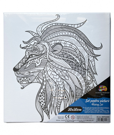 Produse si rechizite scolare - PANZA PREDESENATA PE SASIU 30*30CM MANDALE LEU SF ART PIGNA