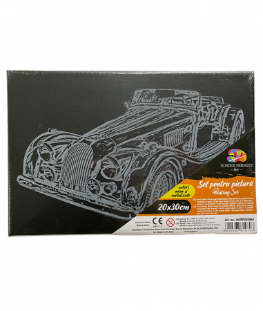 Produse si rechizite scolare - PANZA PREDESENATA PE SASIU NEAGRA 20 x 30 CM MASINA SF ART PIGNA