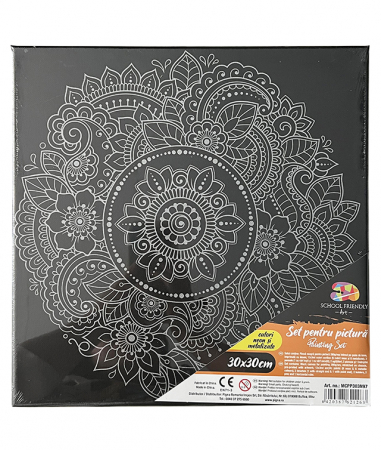 Produse si rechizite scolare - PANZA PREDESENATA PE SASIU NEAGRA 30*30CM MANDALE SF ART PIGNA