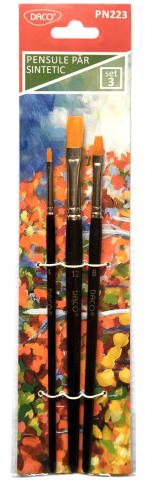 Produse si rechizite scolare - PENSULE SET 3 PAR SINTETIC DREPT DACO PN223