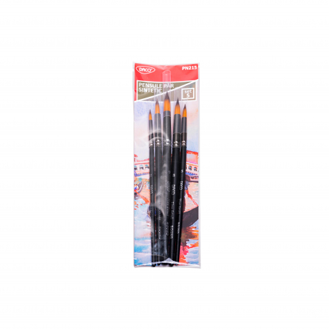 Produse si rechizite scolare - PENSULE SET 5 PAR SINTETIC ROTUND DACO PN215