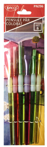 Produse si rechizite scolare - PENSULE SET 6 PAR SINTETIC COLORAT DACO PN296