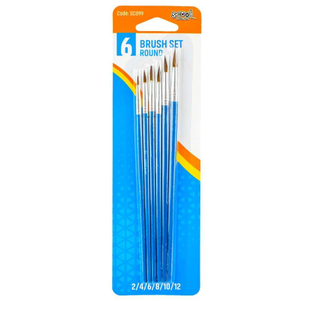 Produse si rechizite scolare - Pensule Varf Rotund, 6 Buc/Blister - S-COOL