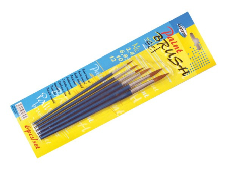 Acuarele, guase, tempera si pensule - Pensule vârf rotund, par natural, 6 buc/set - Centrum 80656