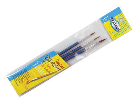 Produse si rechizite scolare - Pensule vârf rotund, par natural, 3 buc/set(nr.2,4,6) - Centrum 80657
