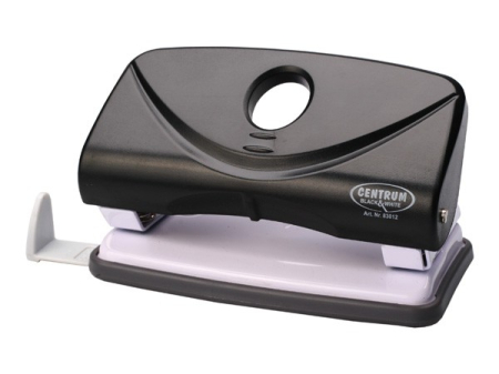 Accesorii de birou - Perforator cu limitator, gama alb+negru - Centrum 83012