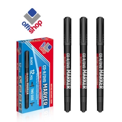 Markere permanente - Marker permanent pt. CD/DVD cu 2 capete, 0.5 - 1 mm, negru