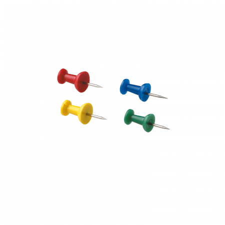 Pioneze - Pioneze color panou pluta 25 buc/cutie plastic 