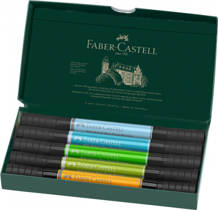 PITT ARTIST PEN DUAL MARKER SET 5 BUC ANIMALS FABER-CASTELL [1]