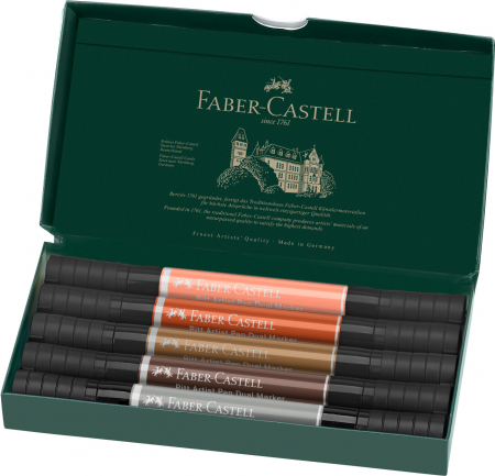 PITT ARTIST PEN DUAL MARKER SET 5 BUC PORTRET FABER-CASTELL [1]