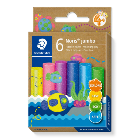 Plastilina - PLASTELINA GLITTER STAEDTLER NORIS JUMBO 6/SET