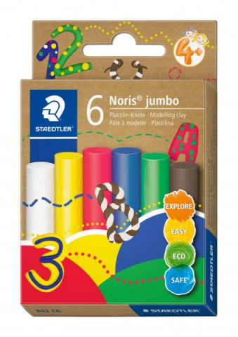 Produse si rechizite scolare - PLASTELINA NORIS JUMBO STANDARD 6/SET