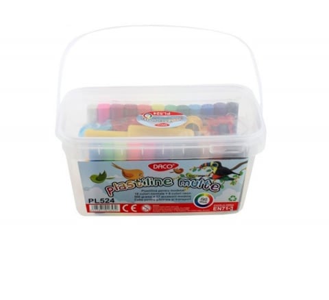 Plastilina - PLASTILINA 24C 17ACCESORII 500G DACO PLASTILINE MULTE PL524