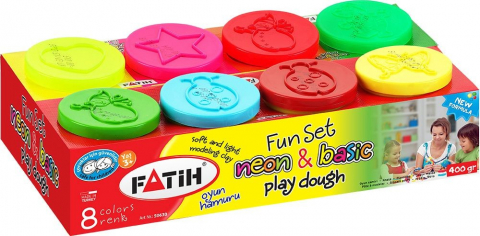Produse si rechizite scolare - PLASTILINA USOARA MODELING DOUGH BASIC + NEON 8X50G FATIH 50630