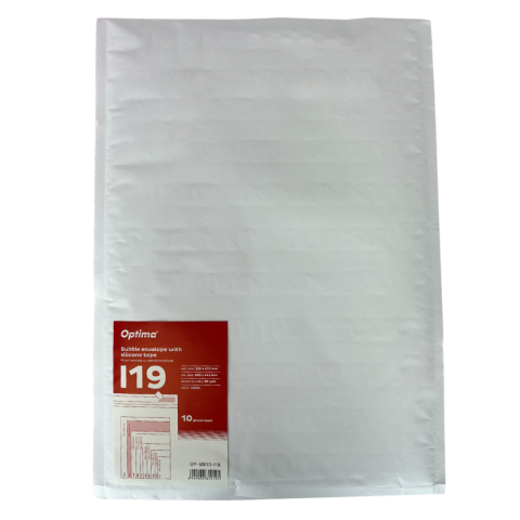 Hartie si articole din hartie - Plic antisoc I19, 320x450mm - ext., 300x445mm - int., lipire siliconica, 10 buc/set, Optima - alb