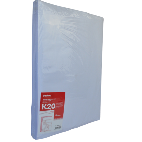 Hartie si articole din hartie - Plic antisoc K20, 370x480mm - ext., 350x470mm - int., lipire siliconica, 10 buc/set, Optima - alb