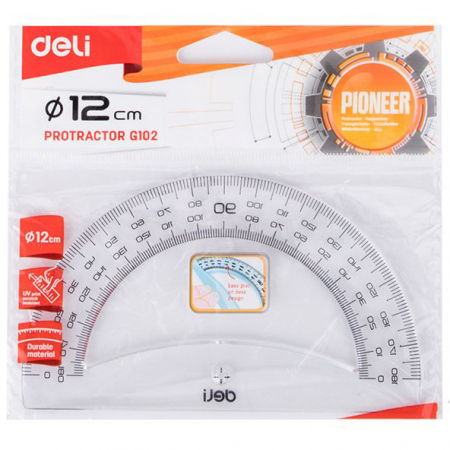Produse si rechizite scolare - RAPORTOR 180GRADE 12CM TRANSPARENT DELI
