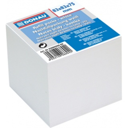 Rezerva cub notes - Rezerva cub hartie 83x83x75mm, DONAU - hartie culoare alba