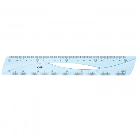 Produse si rechizite scolare - RIGLA 20CM ALBASTRA TRANSPARENTA DELI
