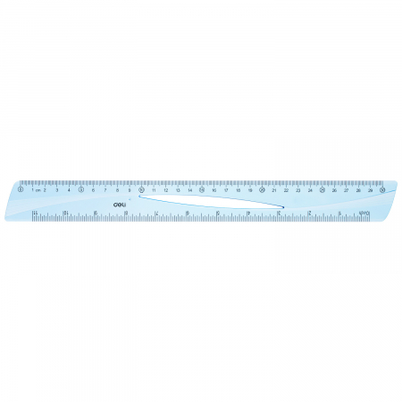 Produse si rechizite scolare - RIGLA 30CM ALBASTRA TRANSPARENTA DELI
