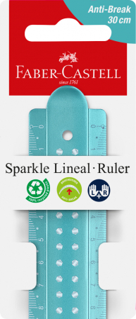 Echere, rigle, raportoare, compase, sabloane, truse geometrie - RIGLA 30CM SPARKLE FABER-CASTELL