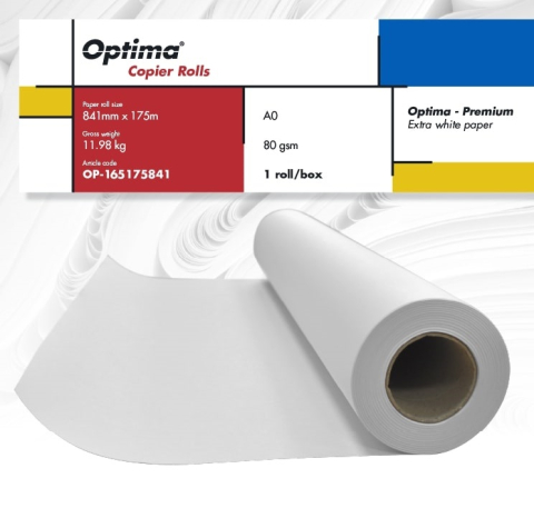 Hartie si articole din hartie - Rola copiator A0, 80gr, 841mm x 175m, Optima Premium