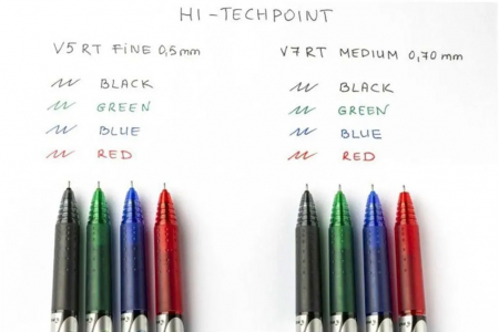 ROLLER 0.5MM V5 ALBASTRU HI-TECPOINT RETRACTABIL PILOT [1]