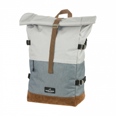 Ghiozdane si genti scolare - RUCSAC ROLLUP BICOLOR GRI DESCHIS-GRI WALKER
