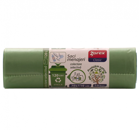 Produse curatenie - SACI MENAJERI 120L 10/SET VERZI