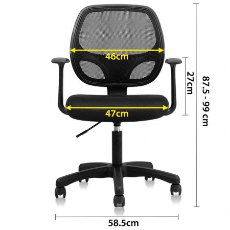 SCAUN BIROU SPATAR MESH, SIST ROTI ABS 4900 DELI [1]