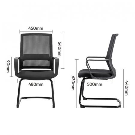 SCAUN CONFERINTA SPATAR MESH NEGRU DELI [4]