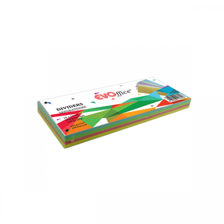 Organizare si arhivare - Separatoare carton color cu 2 perforatii,160 gr/mp, 10*24 cm 100 bucati/set  - 4 culori asortate
