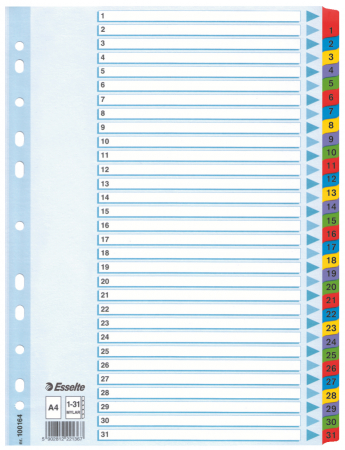 Organizare si arhivare - SEPARATOARE INDEX CARTON 1-31 MYLAR ESSELTE