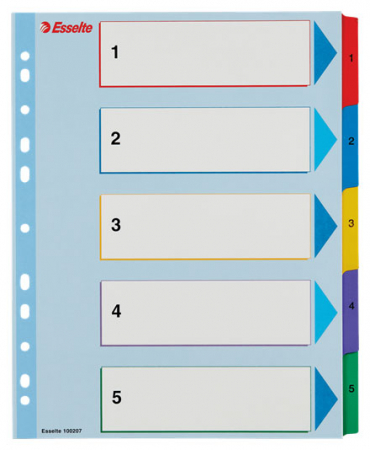 Organizare si arhivare - SEPARATOARE INDEX CARTON 1-5 REINSCRIPTIBIL ESSELTE