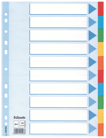 Organizare si arhivare - SEPARATOARE INDEX CARTON 10 COLI STANDARD ESSELTE