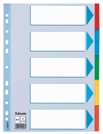 Organizare si arhivare - SEPARATOARE INDEX CARTON 5 COLI STANDARD ESSELTE