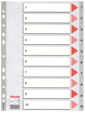 Organizare si arhivare - SEPARATOARE INDEX PLASTIC 1-10 ESSELTE