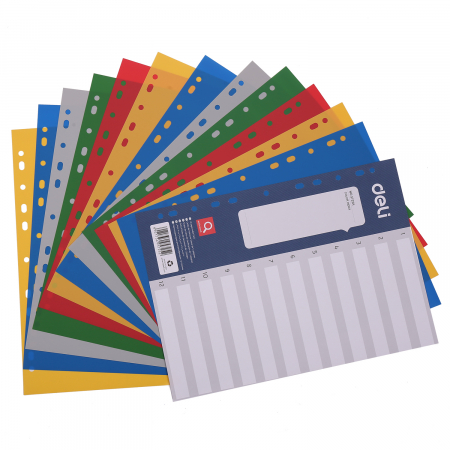 SEPARATOARE INDEX PLASTIC 1-12 COLOR DELI [1]