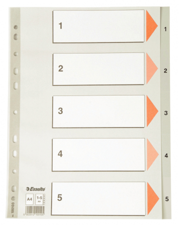 Organizare si arhivare - SEPARATOARE INDEX PLASTIC 1-5 ESSELTE