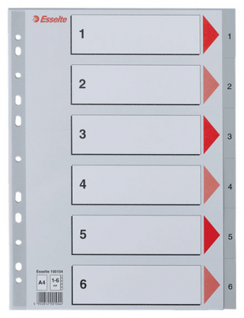 Organizare si arhivare - SEPARATOARE INDEX PLASTIC 1-6 ESSELTE
