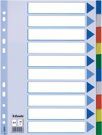 Organizare si arhivare - SEPARATOARE INDEX PLASTIC 10 CULORI ESSELTE