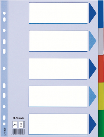 Organizare si arhivare - SEPARATOARE INDEX PLASTIC 5 CULORI ESSELTE