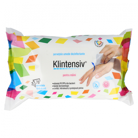 Produse curatenie - SERVETELE UMEDE ANTIBACTERIENE & DEZINFECTANTE 70 BUCATI KLIN ALL KLINTENSIV