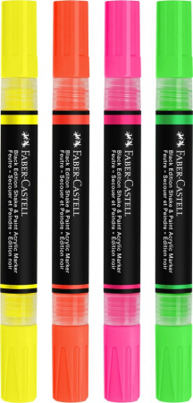 SET 4 MARKERE ACRILICE SHAKE&PAINT CULORI NEON FABER-CASTELL [2]