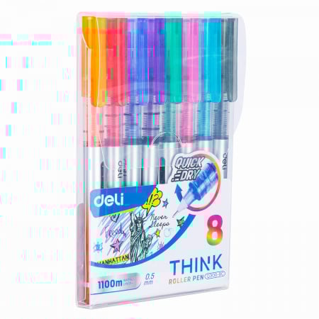 SET 8 BUC ROLLERE FREE INK 0.5MM DIV CULORI DELI [1]