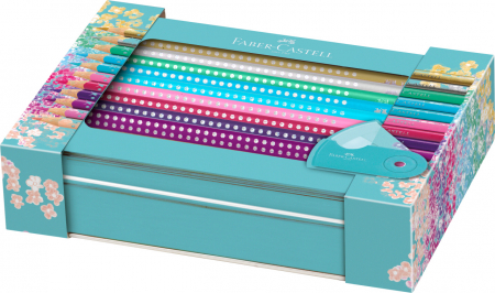 SET CADOU 20 CREIOANE COLORATE SPARKLE + ASC. SLEEVE FABER-CASTE [1]